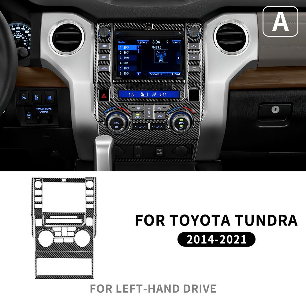 Real Carbon Fiber Sticker For Toyota Tundra 2014 2015 2016 2017 2018    Car Navigation Screen Panel Accessories