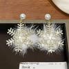 2024 Weihnachten Zirkon Perle Schneeflocke Hängeohrringe für Frauen