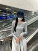 Elegant Korean Half-Open Collar Long-Sleeve Women's T-Shirt with Chic Embroidery Design for Autumn 2025