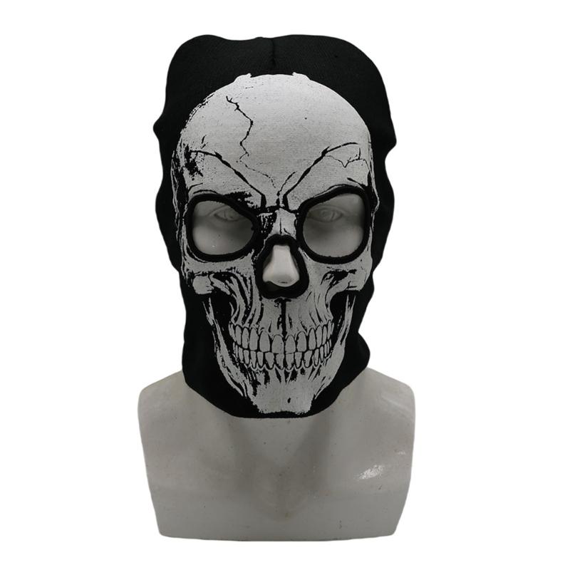 Halloween Skull Knitted Hat Soft Acrylic Adult Unisex Face Mask Hat Headgear For Costume Parties Outdoor Activity