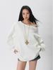 Women's Oversized One-Shoulder American Street Style Hoodie for Spring/Autumn
