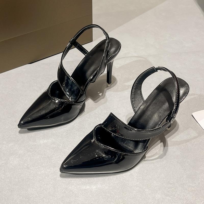 Fashion Women's Fashion Baotou Sandals Spring New Pointy Shallow Mouth Slip-on Waterproof Anti-slip Wear-resistant Stiletto Heels