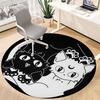 1pc Yin Yang Black White Cats Office Round Area Rug, Indoor Mat Suitable For Office, Under Office Chairs Bedroom Living Room Home Decor, Room Deco