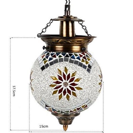 Skleněná mozaiková LED kulatá závěsná lampa pro domácí bar, restauraci, kavárnu, dekorace, vícebarevná, 50W