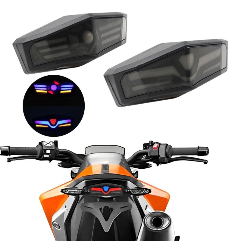 Versatile Motorcycle Tail Light Assembly with LED Turn & License Plate Illumination Motorcycle LED Rear Light set ABS