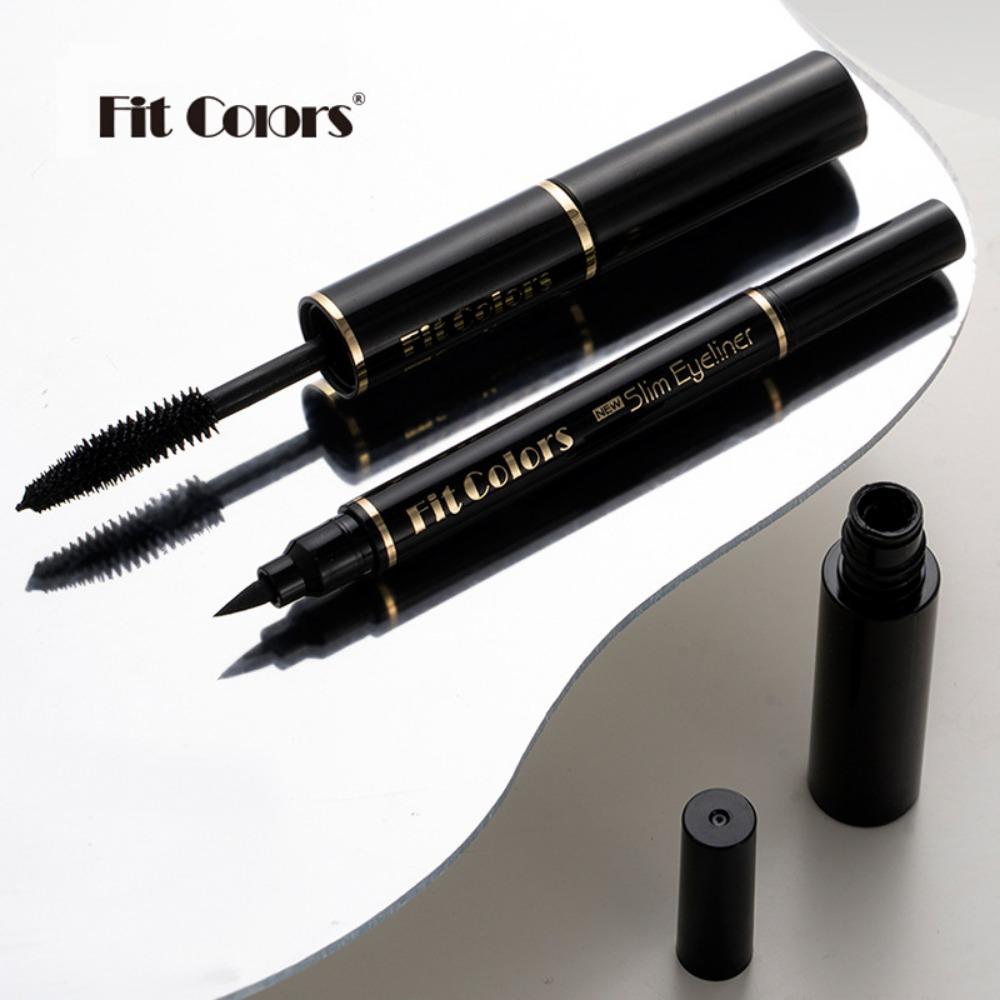 Fit Colors Two -headed Mascara+seal Eyeliner Pen Combination Suits Thick Curls Curls and Waterproof Without Blooming
