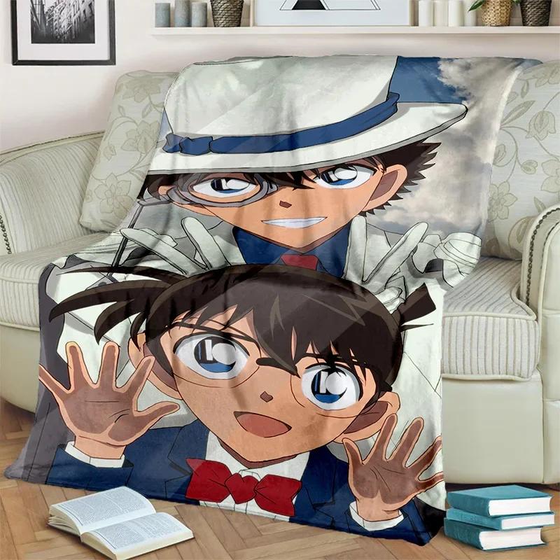 

3D Аниме Детектив Конан Мультфильм HD Одеяло, Мягкое Одеяло для Дома Спальни Кровати Дивана Пикника Путешествий Офиса Покрывало s#(1) 75X95CM серый