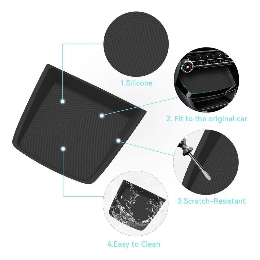 Smabee Left Drive for Chevrolet Chevy Bolt EV 2027+ Car Anti-slip Protective Mat Wireless Charging Pad Silicone Accessories