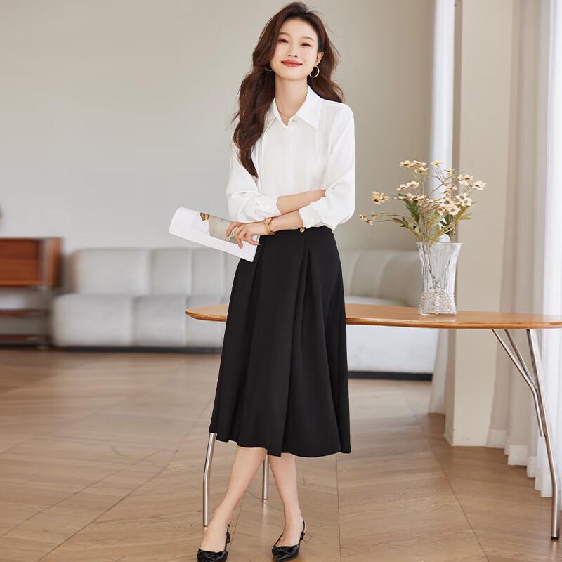 Women's Elegant Long Sleeve Solid Commuter Blouse