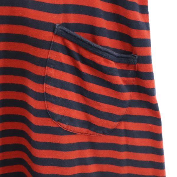 marimekko border Long sleeve one piece S Red series Women Used