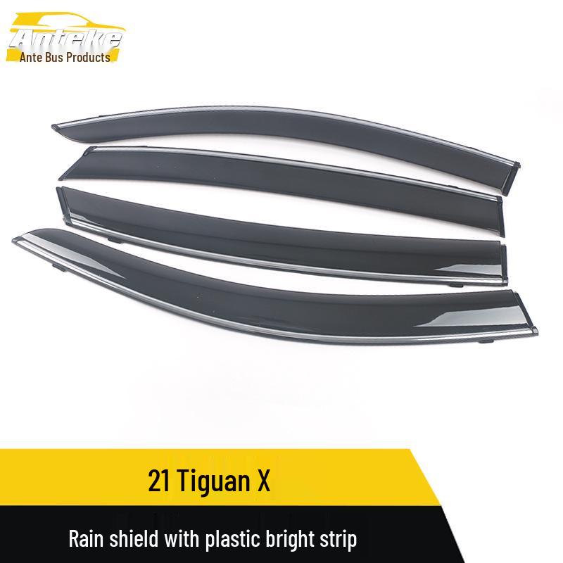 Tiguan X 21 Rain Deflectors & Sun Visor Trim with Bright Strips - Exterior Accessories