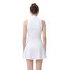 Small Stand Collar Zipper Sleeveless Tennis Dress Set, Anti-Exposure Elastic Quick-Dry Sports Dress With Bra Pads Tennis Dress