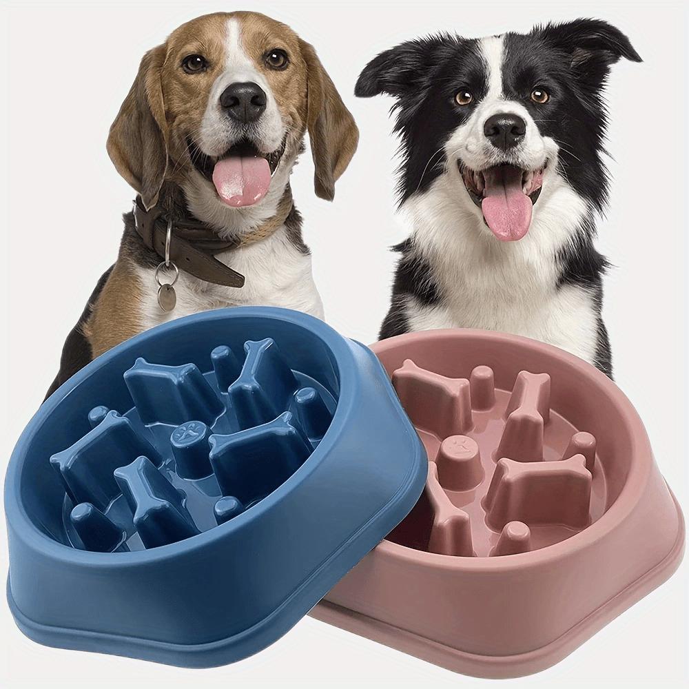 Pet Slow Food Bowl Anti-choking Feeder Thickened Dish Bowl Home Dog Eating Plate Anti-gulping Feeding Supplies Multiple Colors