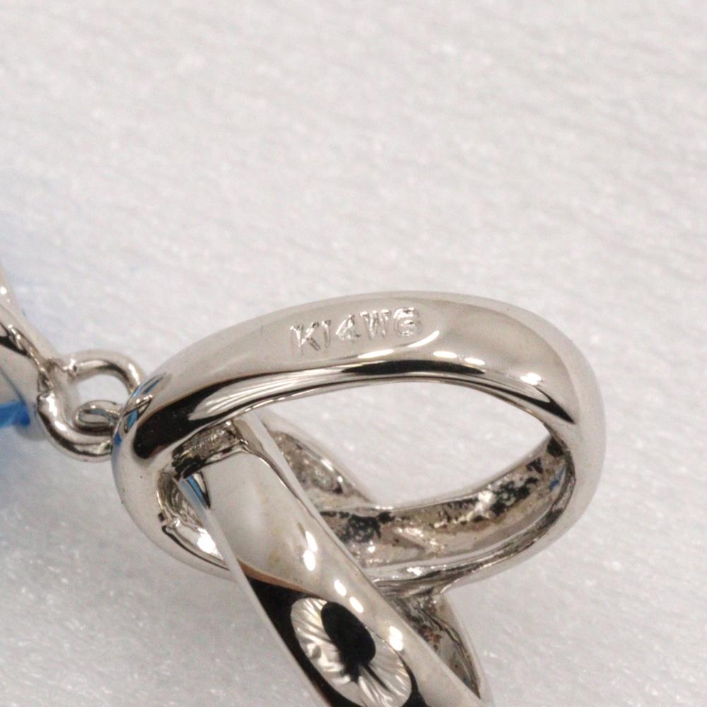 teardrop Pendant top 14 white gold/Topaz 2.2g Women Used