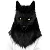 Furry Head Mask Animal Wolf Dog Plush Faux Fur Masks for Halloween Masquerade Cosplay Costume Props