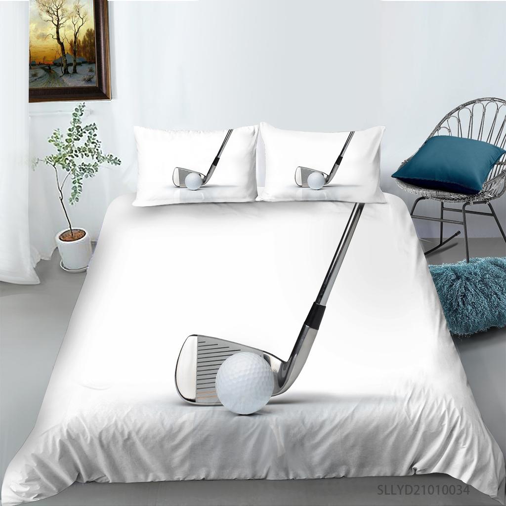 Shopify Polyester Bedding Three-Piece Golf Series Digital Printing