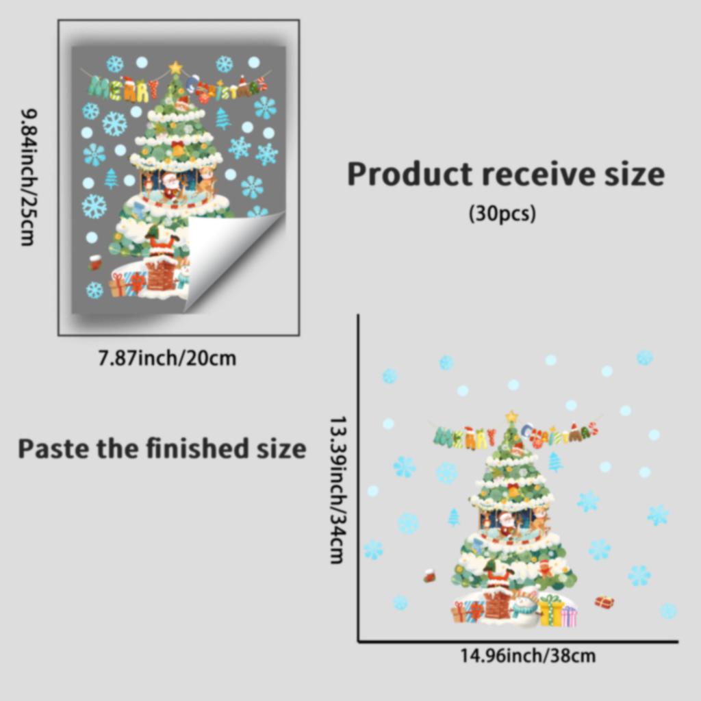 Cartoon Christmas Tree Luminous Wall Stickers Glow in The Dark Wallpaper for Kids Room Living Room Nursery Home Decoration