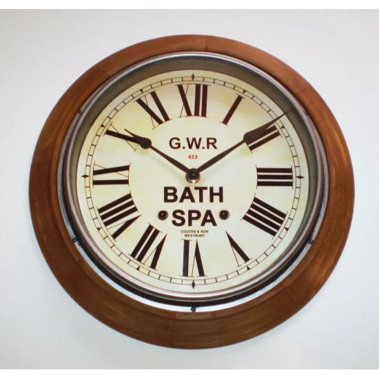 Часы деревянные в викторианском стиле Great Western Railway GWR, часы Bath Spa Station, настенные часы