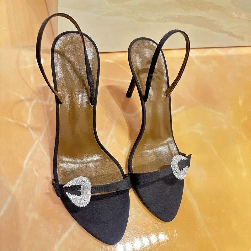 Fashion Luxurious One-Strap High Heels For Summer 2025, C-Shaped Crystal Clasp, Two-Wear Open-Toe Sandals With Thin Heels For Women