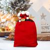 Christmas Candy Bag Xmas Treat Bag Fabric Snack Wrapping Bag Red Flocked Party Favor Bag for Holiday Decor Gift Wrapping