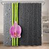 Zen Shower Curtain Natural Flowers Butterfly Grey Stone Reflection Spa Scenery Home Bathroom Decor Polyester Fabric Bath Curtain