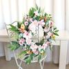 Artificial Flower with Leaves Wedding Wreath Spring Wreath Decoration for Door Window Hallway Farmhouses Home Decoration
