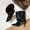 Designer Autumn Winter Pointed Toe Women Thin Heel Ankle Boots Street Style Slip On Party Short Botas Mujer