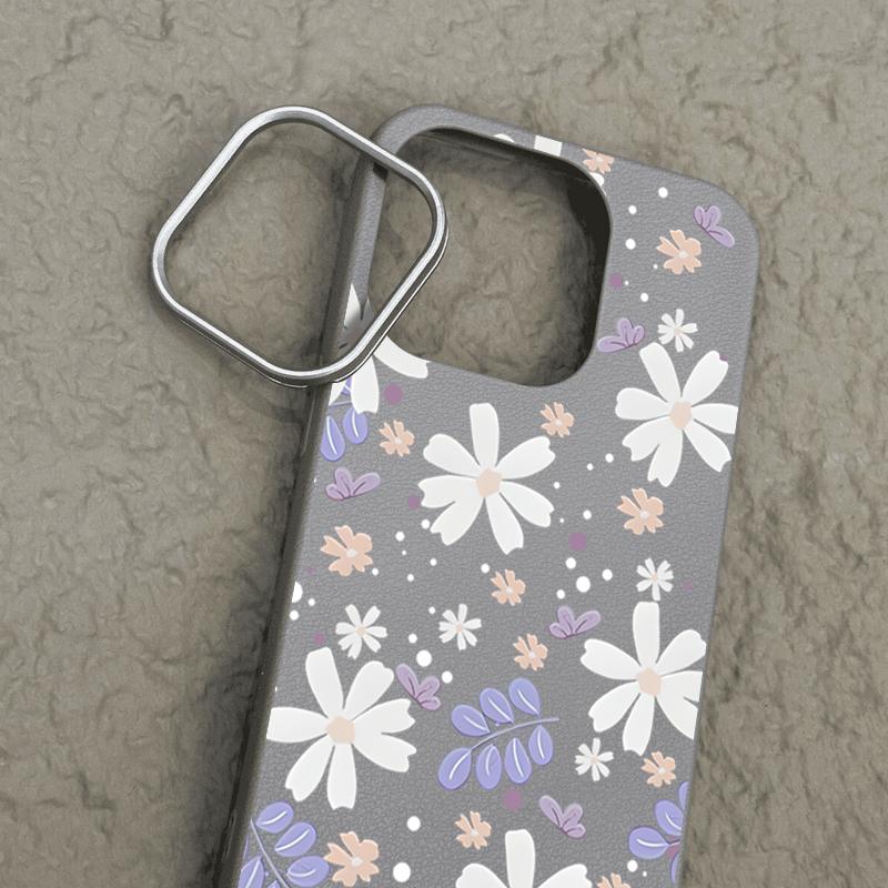 For iPhone 16 15 Pro Max 14 13 12 11 TPU Soft Case Cover Flower Pattern Leather Matte Shockproof Phone Cover For iPhone