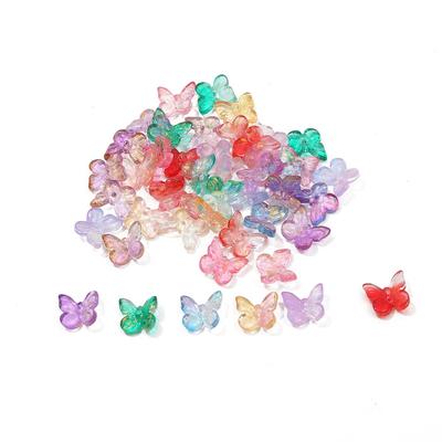 2000Pcs Butterfly Shape Beads Gradual Color Glass Beads For Jewelry Making