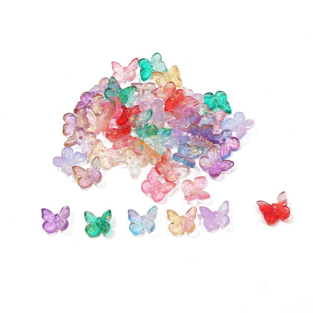 2000Pcs Butterfly Shape Beads Gradual Color Glass Beads For Jewelry Making