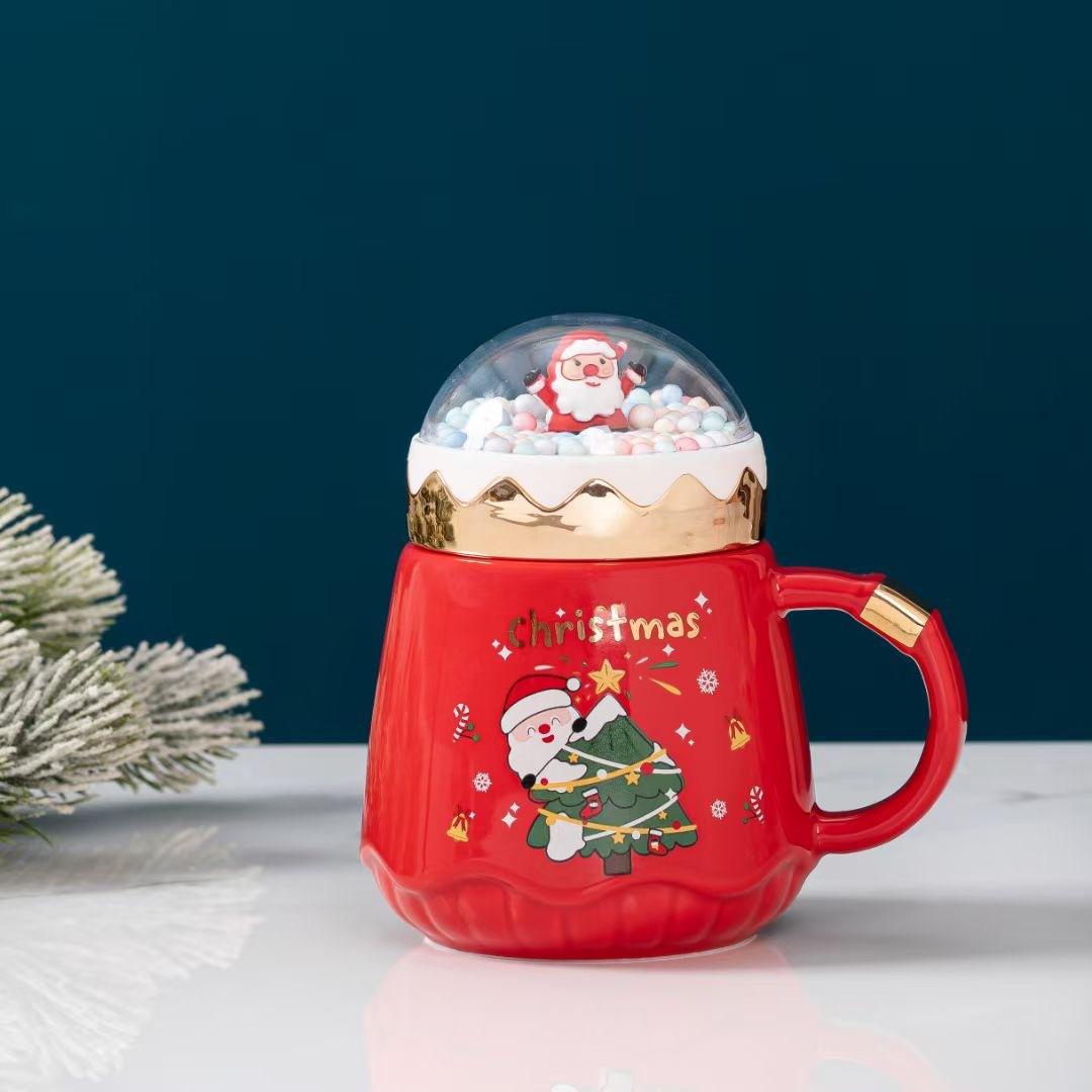 Creative Christmas Cup Cup Ceramic Santa Claus Ceramic Cup Exquisite Mug Water Cup 401-500ml