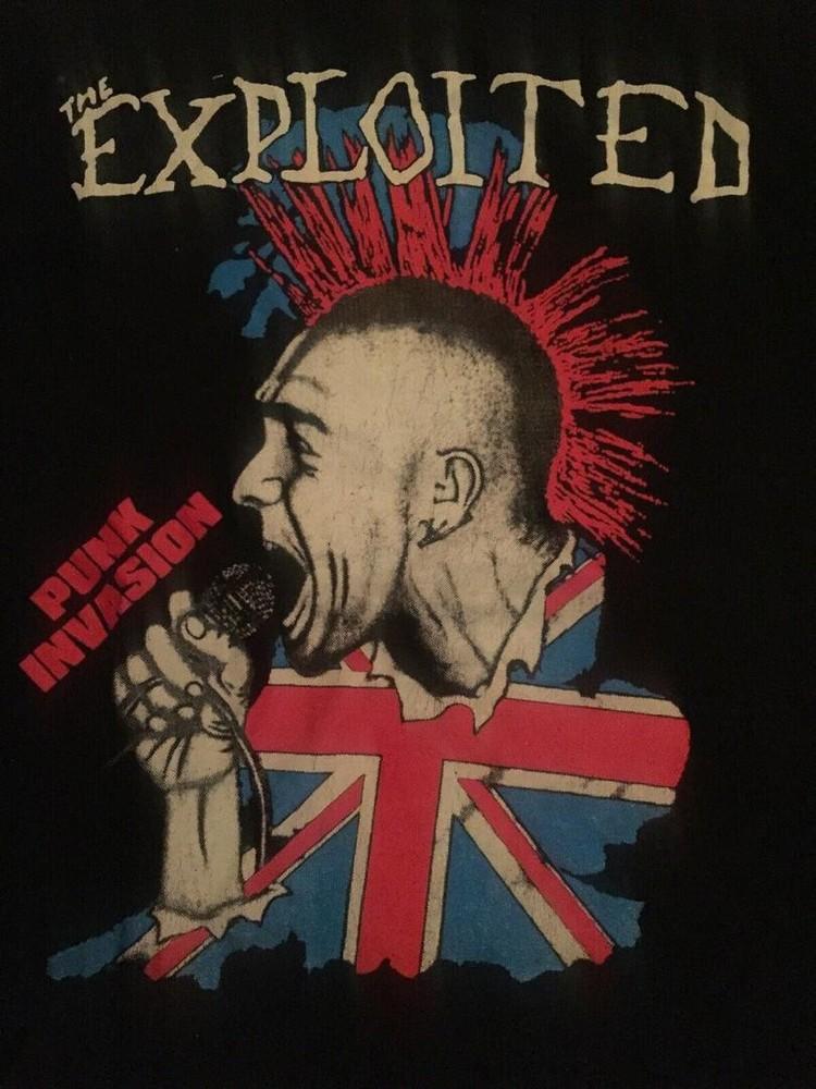 Редкая Хлопковая Черная Мужская Футболка THE EXPLOITED PUNK INVASION S-234XL ND134 Унисекс Футболка S