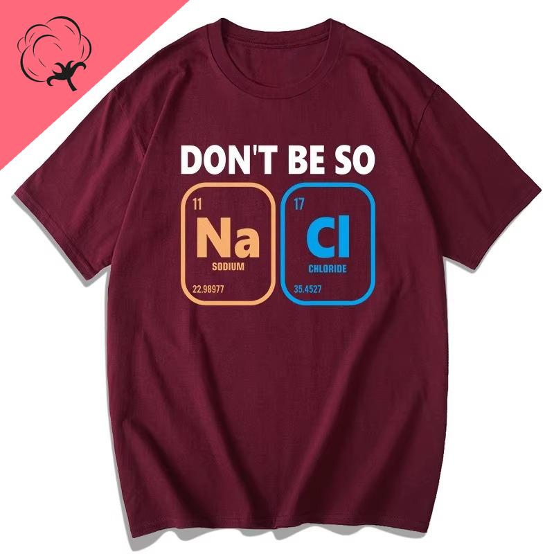 Chemical Formula Of Sodium Chloride Casual Funny Cotton Crewneck Short Sleeve Printed TShirt Students Clothes New Style Tops S