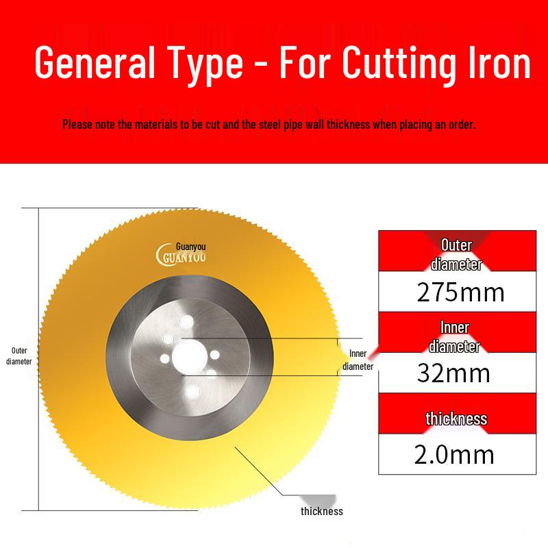 High-Speed Circular Saw Blade for Cutting Stainless Steel, Steel Pipe - Sizes 275, 300, 315, 350, 400mm