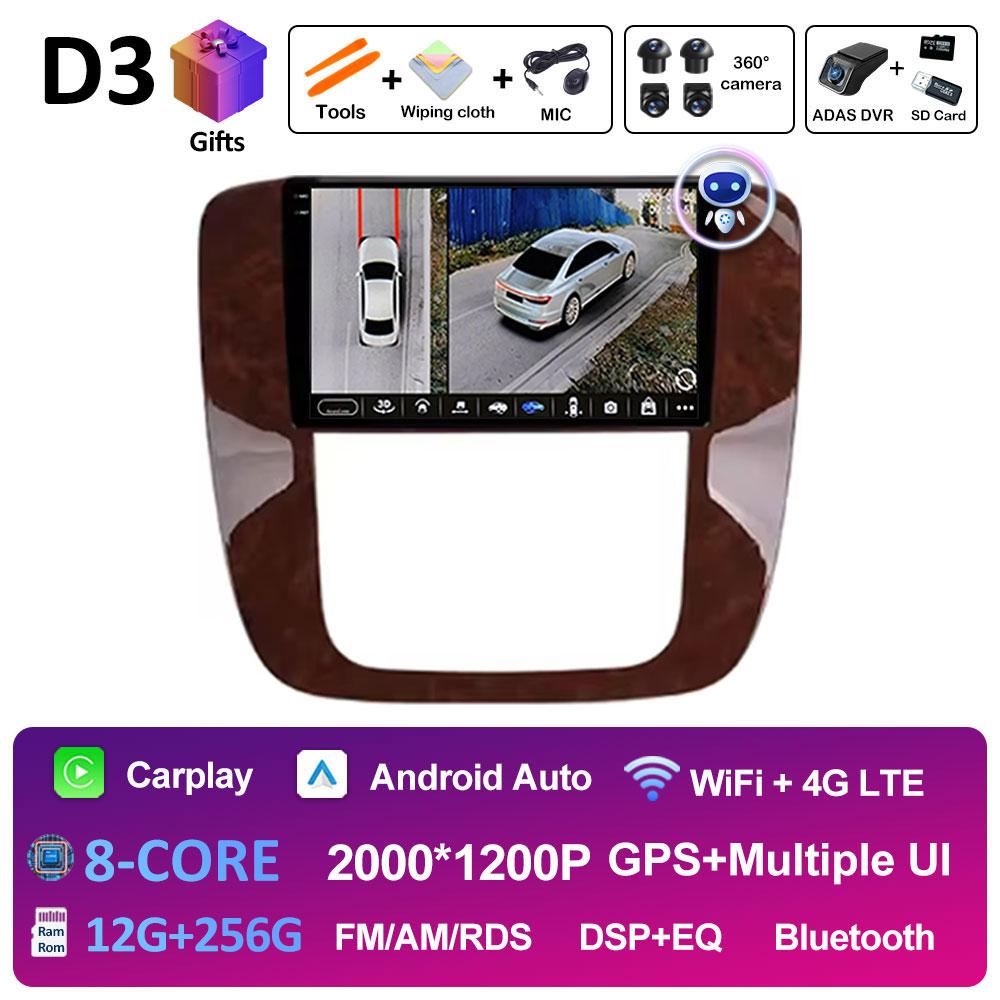 Android 14 For GMC Yukon Chevrolet Tahoe Suburban 2008 2009 2010 2011 2012 Wireless Carplay DSP Stereo Android OS BT Accessories