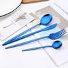 Jankng Gold 24Pcs Dinnerware Stainless Steel Cutlery Set Knife Fork Spoon Western Tableware Set Dinner Kitchen Silverware Set