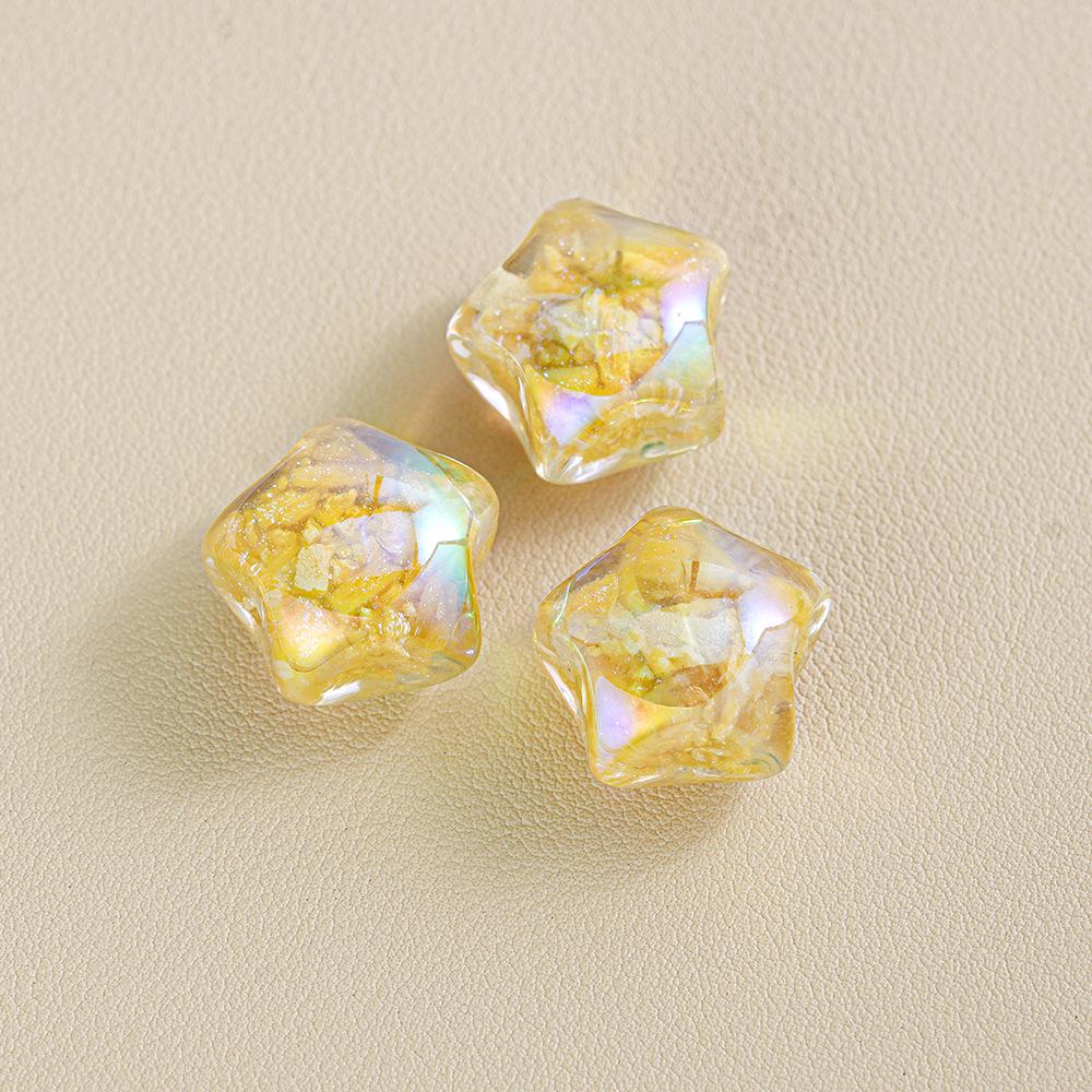 

Set of 10 Luminous Pentagram Glass Beads for DIY Bracelets and Keychains 16mm (10 pieces/package)