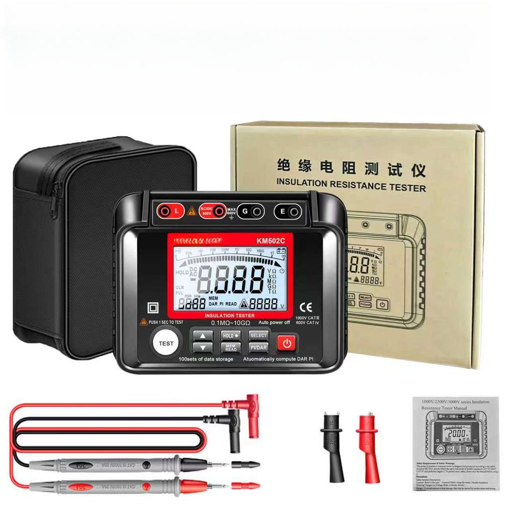 MH12 Digital Megohmmeter Meters Insulation Earth Resistance Meters Tester Cable High Voltage Voltmeter Meter