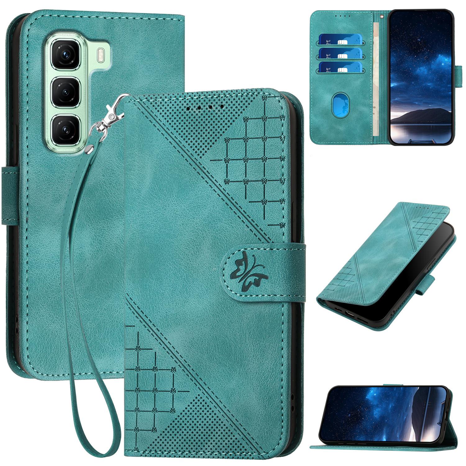 

YX0080 For Infinix Hot 50 5G Case Butterfly Imprint Leather Wallet Phone Cover E