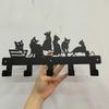 Cat Shaped Coat Hooks Key Holder Wall Mounted for Indoor Outdoor Hallway Office Garden