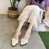 Fashion Women's Flat Shoes Pointed Toe Pearl With Heel Office 39 Luxury Brand Young Non Slip Discount Elegant Dress On Ladies Footwear