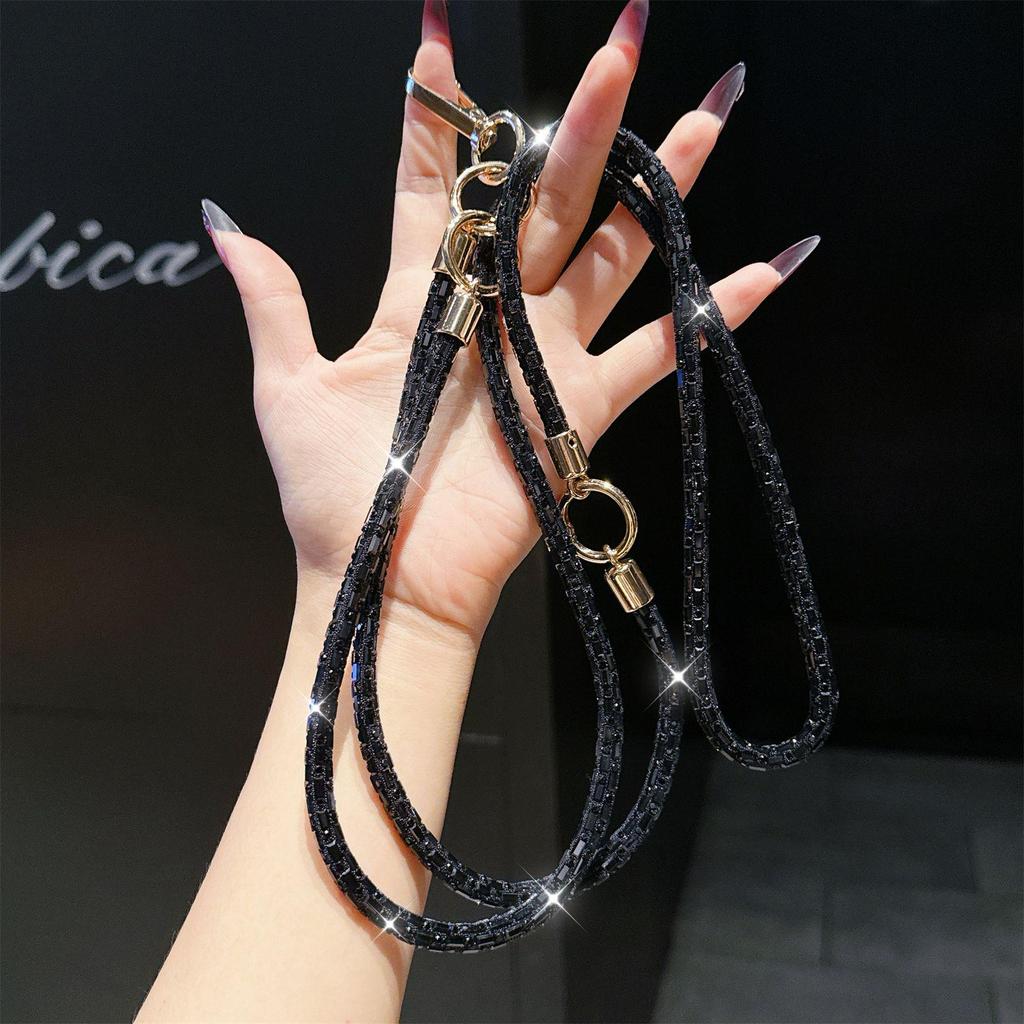 Hot Sale Fashionable 3-in-1 Rhinestone Crossbody Lanyard: Wear as Bracelet or Necklace with Long & Short Multifunctional Chain