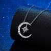 Real Vvs1 Moissanite Pendant Necklace  Sterling Tone Moon Women Star 0 .3 Ct Gra Diamond Pendant Pendant Necklace Bridal Fine JewelryTrendy