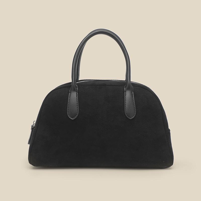 

Сумка-боулинг из высококачественной замши 2023 года в корейском стиле – простая женская сумка в стиле ретро чёрный