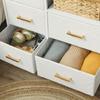 Boucle Chest of Drawers, 8 Fabric Drawers Storage Organiser with Charging Station, 2 USB and 2 AC Ports, Steel Frame, Fabric Dresser for Living Room