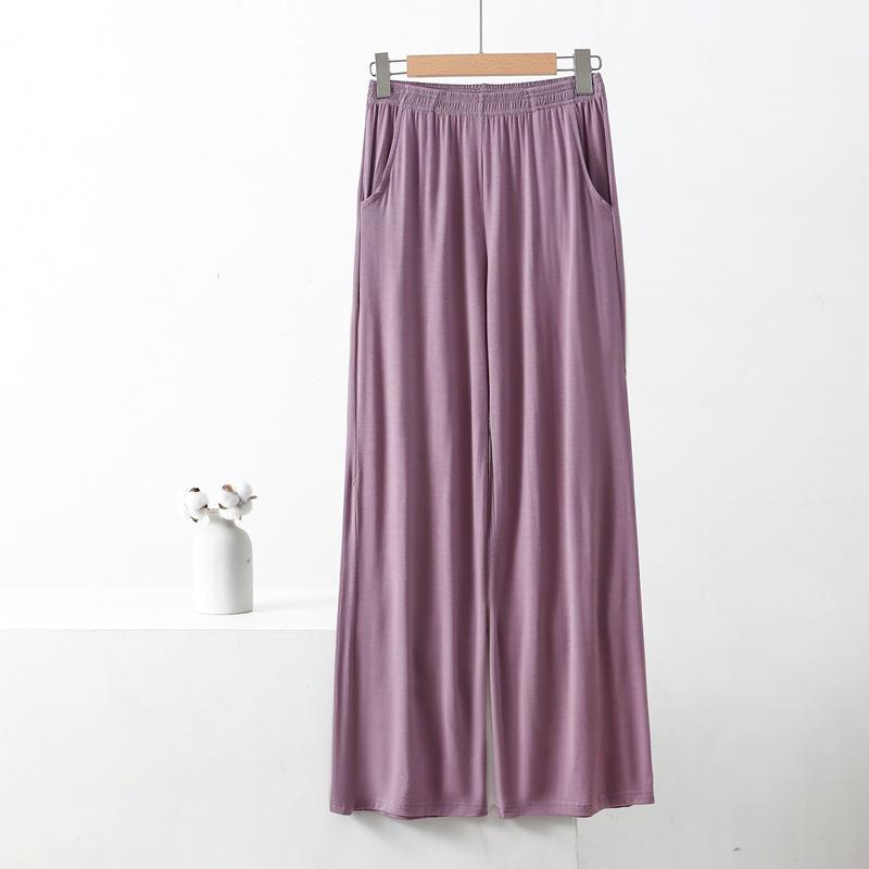 Spring Summer Autumn Solid Colour 8XL Straight Pants with Pockets Elastic Waist Loose Trousers Casual Loose High Waist Trousers Casual Yoga Trousers