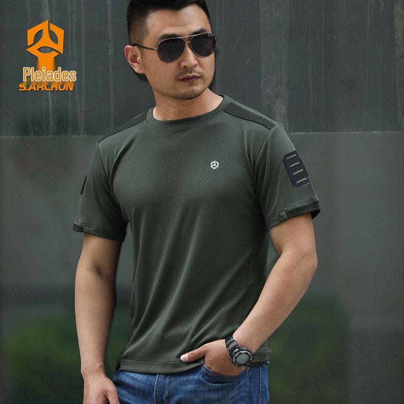 S.archon Tactical Quick-Dry Men's Short Sleeve T-Shirt – Breathable and Loose Fit for Summer Outdoor Activities