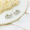 Elegant Double-Layer Zircon Pearl Stud Earrings for Everyday Wear