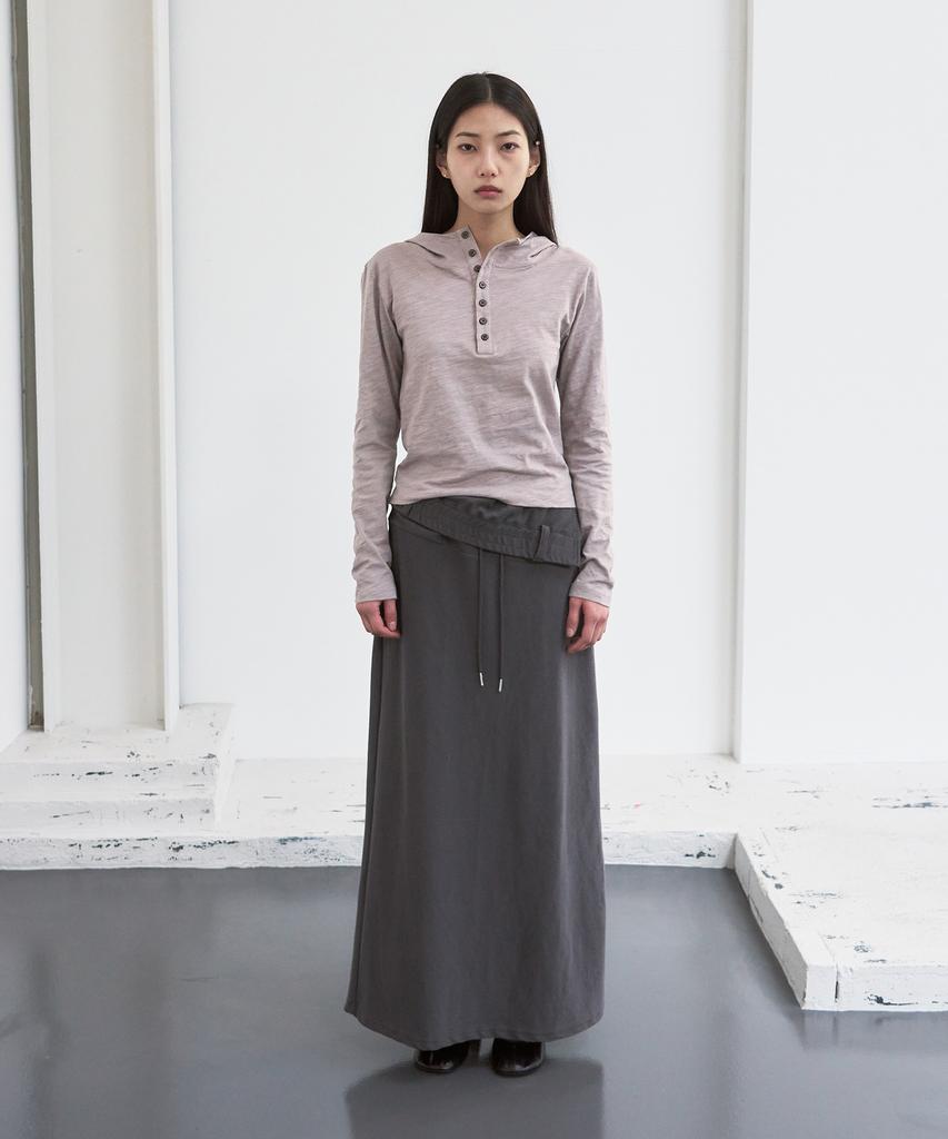 Sys A Folding Terry Long Skirt [Charcoal]