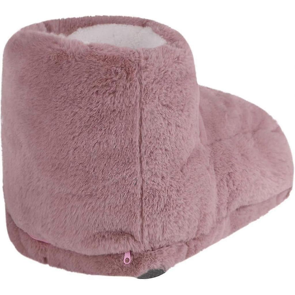 Women's Winter Foot Warmer Slippers Usb Massage Rechargeable Foot Pad (pink)